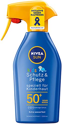 NIVEA SUN Sonnenspray mit verbesserter Formel für Kinder, Lichtschutzfaktor 50+, 300 ml Sprühflasche, Kids Schutz & Pflege