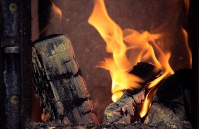 Kamin mit Scheitholz oder Briketts anfeuern