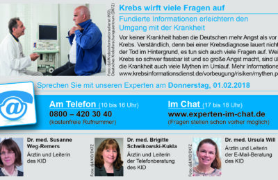 VORBERICHT RATGEBERAKTION „Krebs“ am 01.02.2018